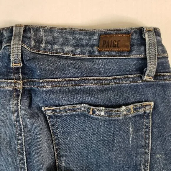 Paige Jeans Womens Size 27 Verdugo Ankle Cropped Distressed Raw Hem Skinny - Picture 9 of 16